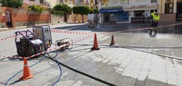 Inicio de los trabajos en la Plaza de la Constitución, Rincón de la Victoria